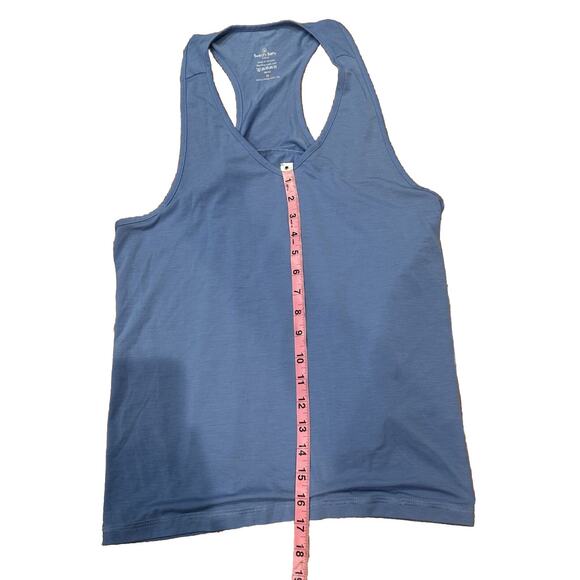 Sweaty Betty Tank Top Women's M Blue Double Time Layered Workout Flare Gym Top - Picture 3 of 8